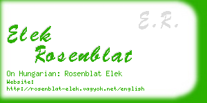 elek rosenblat business card